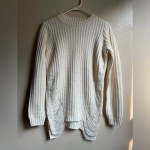Rouched sides beachy cable knit sweater size S Venus
